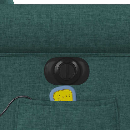 Massagesessel Elektrisch Dunkelgrün Stoff