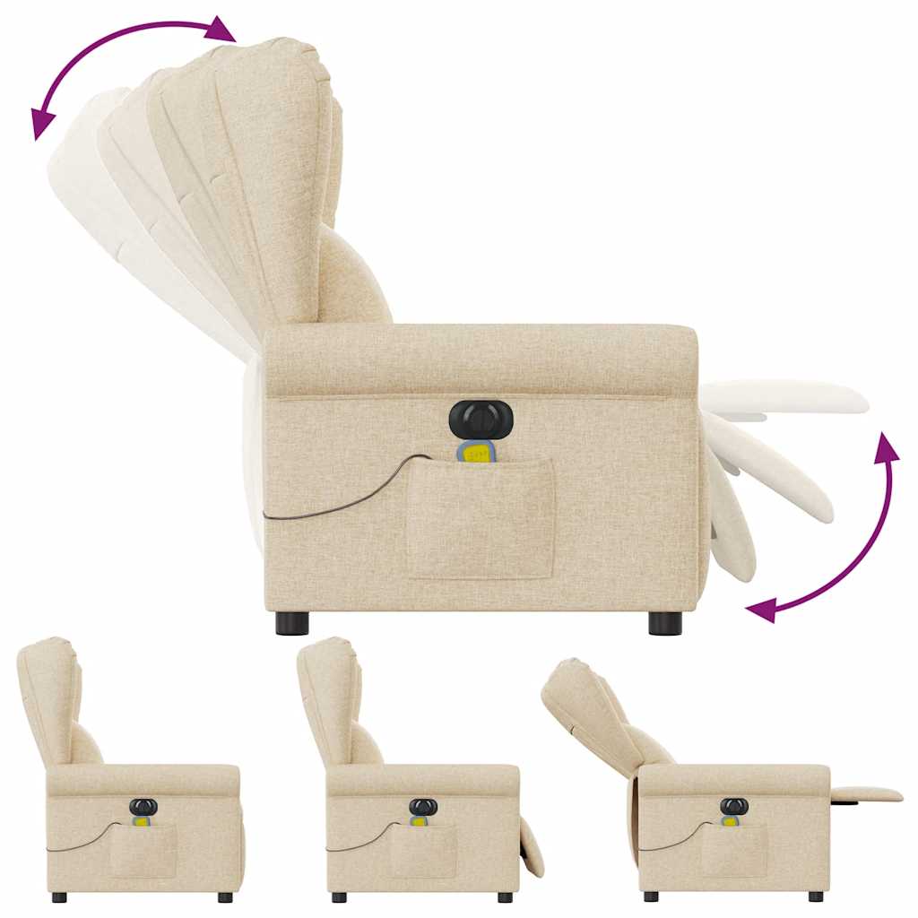 Massagesessel Elektrisch Creme Stoff
