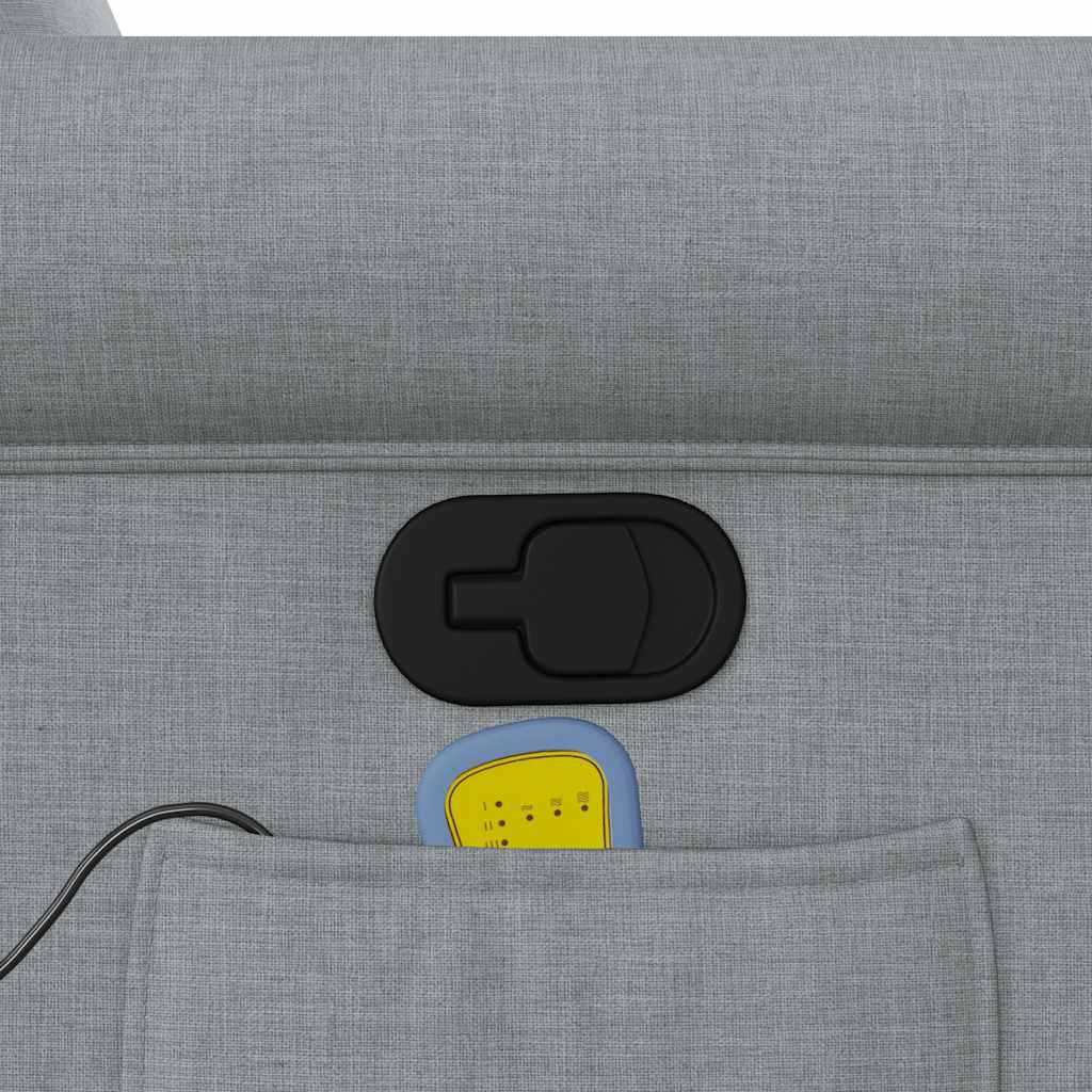 Massagesessel mit Aufstehhilfe Hellgrau Stoff