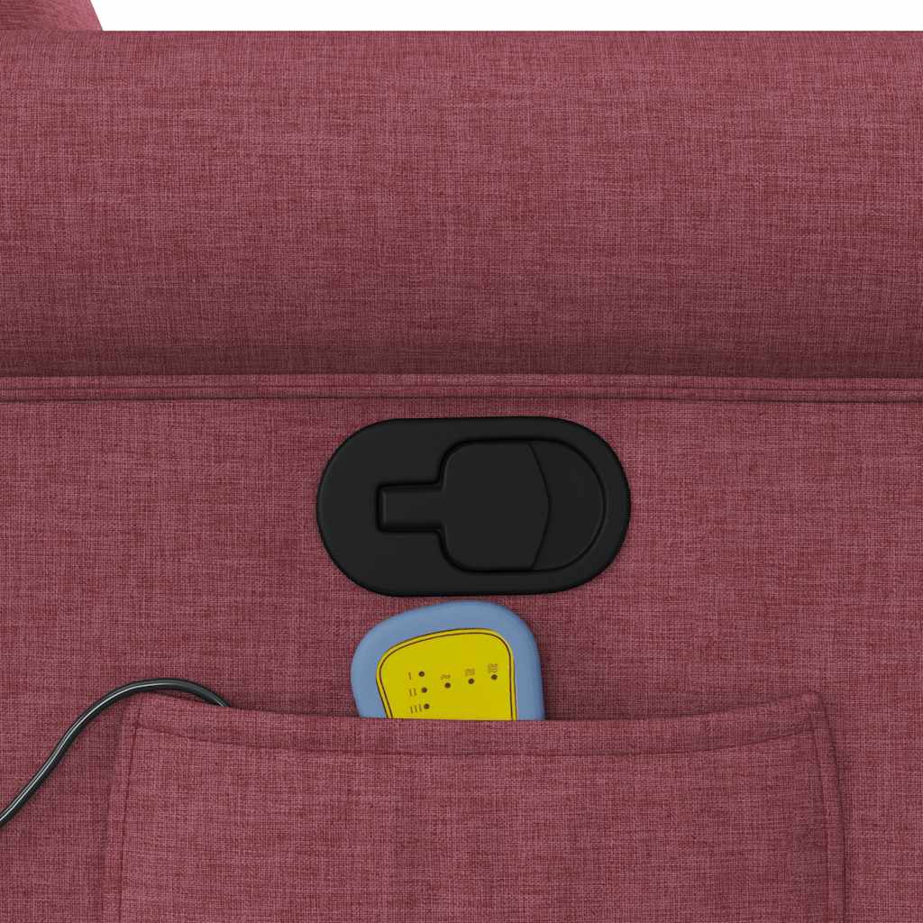 Massagesessel mit Aufstehhilfe Weinrot Stoff