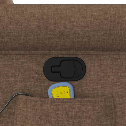 Massagesessel mit Aufstehhilfe Braun Stoff