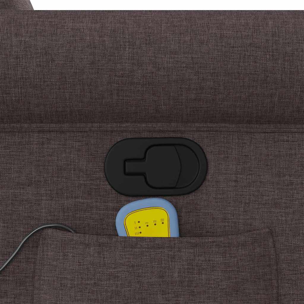 Massagesessel mit Aufstehhilfe Dunkelbraun Stoff