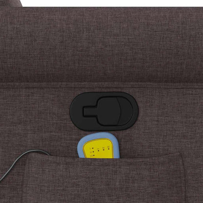 Massagesessel mit Aufstehhilfe Dunkelbraun Stoff