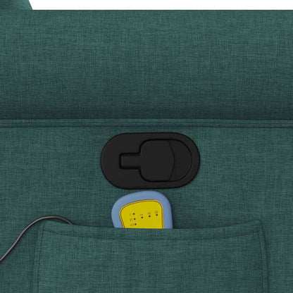 Massagesessel mit Aufstehhilfe Dunkelgrün Stoff