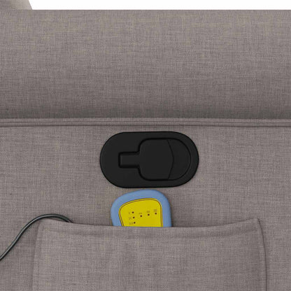 Massagesessel mit Aufstehhilfe Taupe Stoff