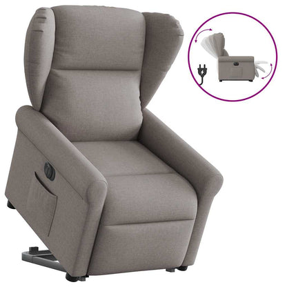 Relaxsessel mit Aufstehhilfe Elektrisch Taupe Stoff