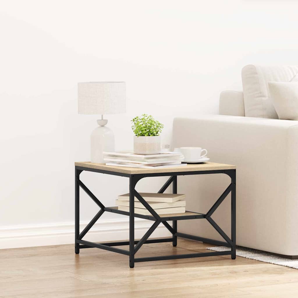 Couchtisch Sonoma Eiche 51 x 50 x 40 cm Ingenieurholz und Stahl