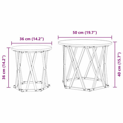 Beistelltisch 2 pcs Altholz 50 x 50 x 40 cm