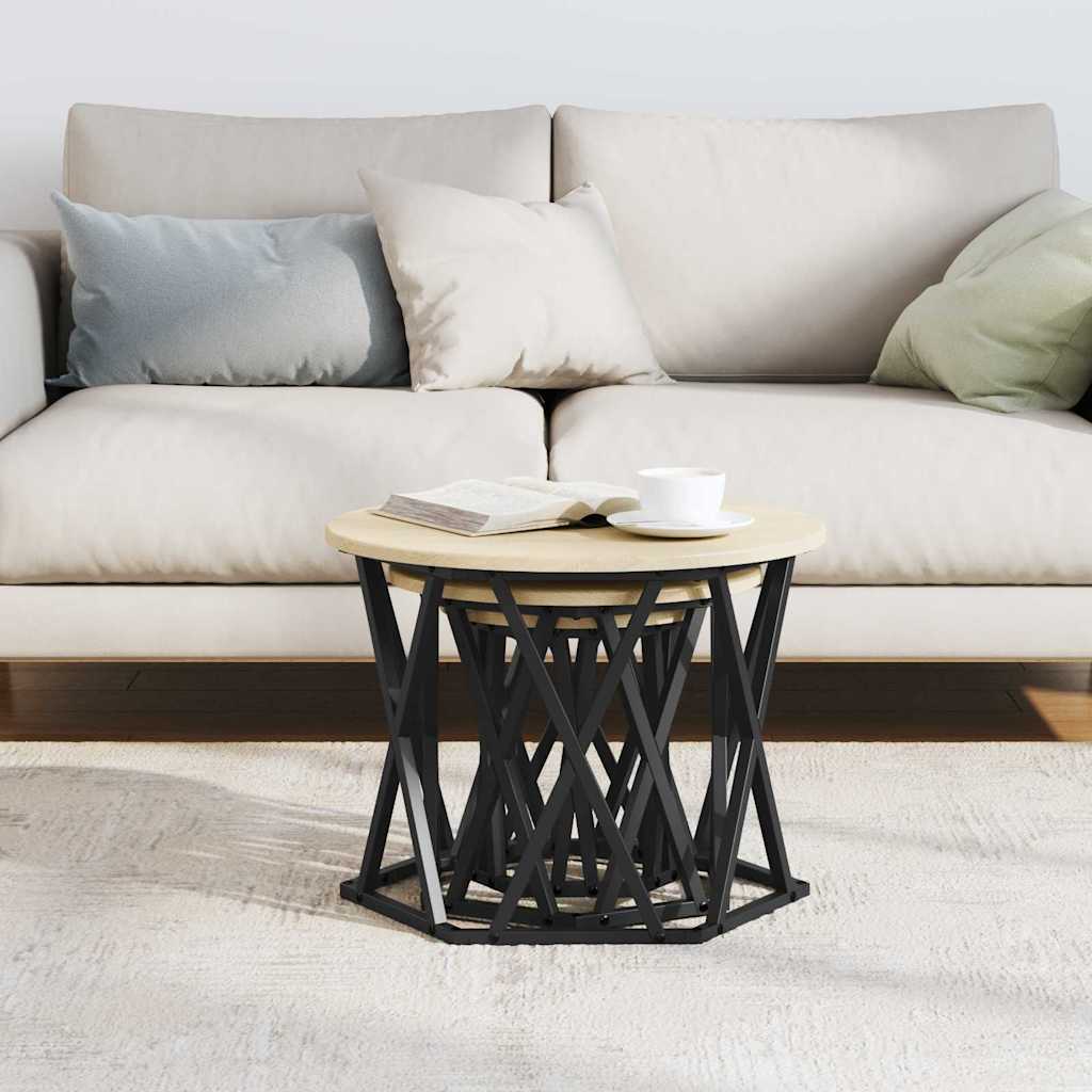 Nesting Beistelltisch 3 pcs Sonoma Eiche 53 x 53 x 40 cm