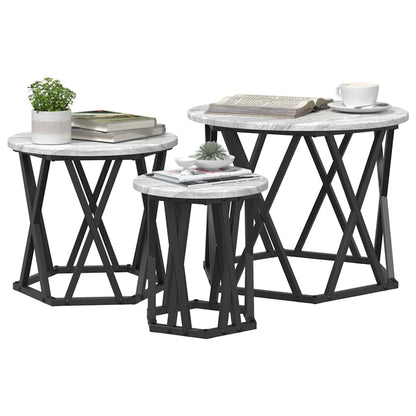 Nesting Beistelltisch 3 pcs Grau Sonoma 53 x 53 x 40 cm