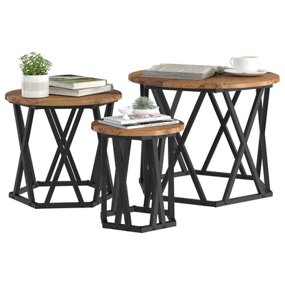 Nesting Beistelltisch 3 pcs Altholz 53 x 53 x 40 cm
