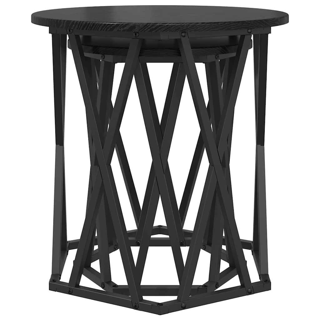 Couchtisch 2 pcs Schwarz Eichen-Optik 50 x 50 x 50 cm