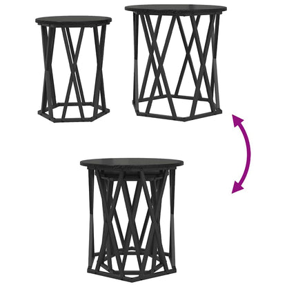 Couchtisch 2 pcs Schwarz Eichen-Optik 50 x 50 x 50 cm