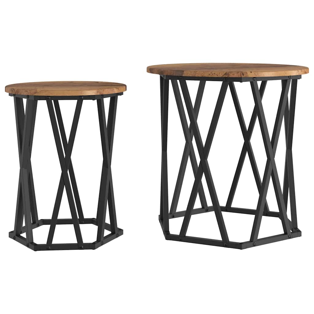 Couchtisch 2 pcs Altholz 50 x 50 x 50 cm