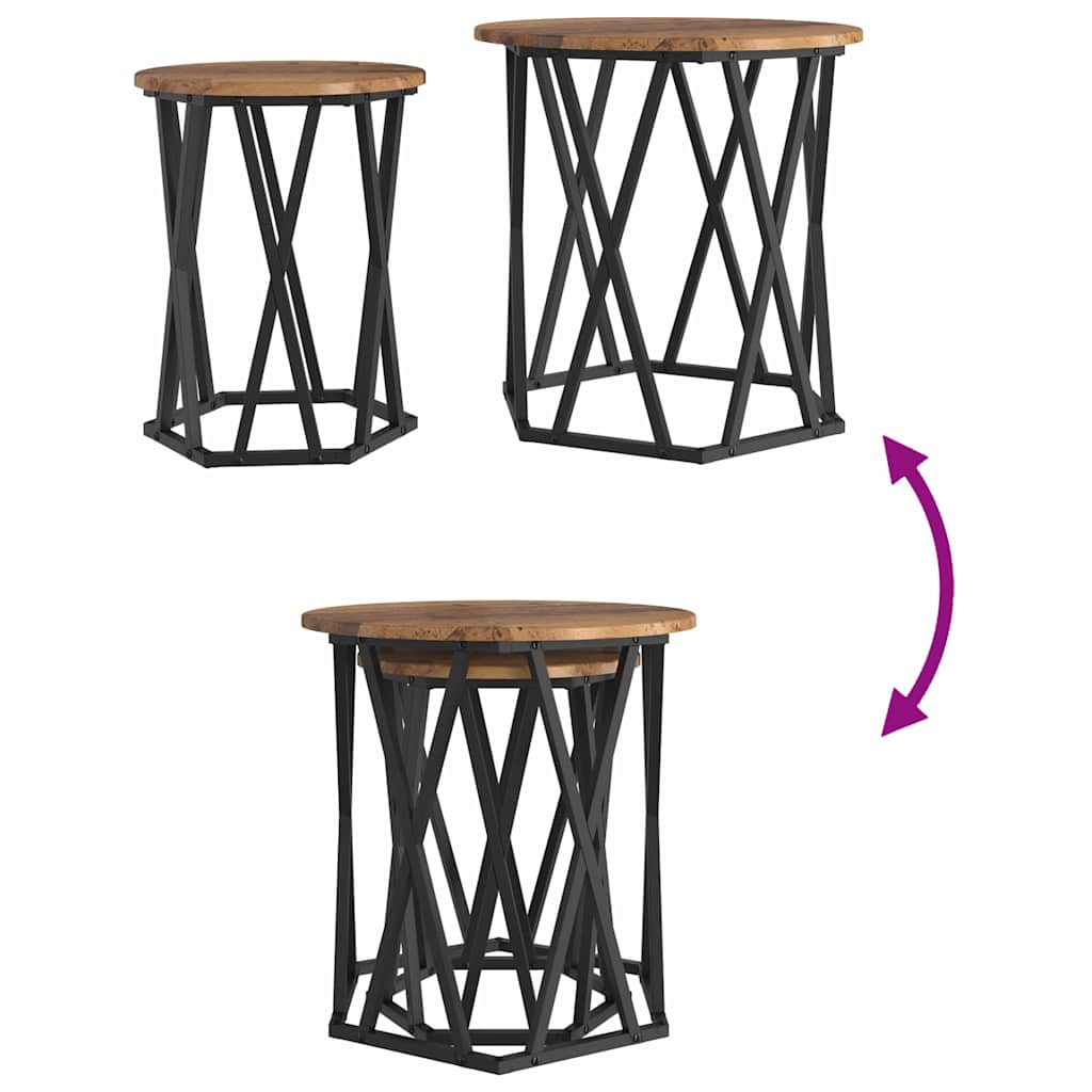 Couchtisch 2 pcs Altholz 50 x 50 x 50 cm