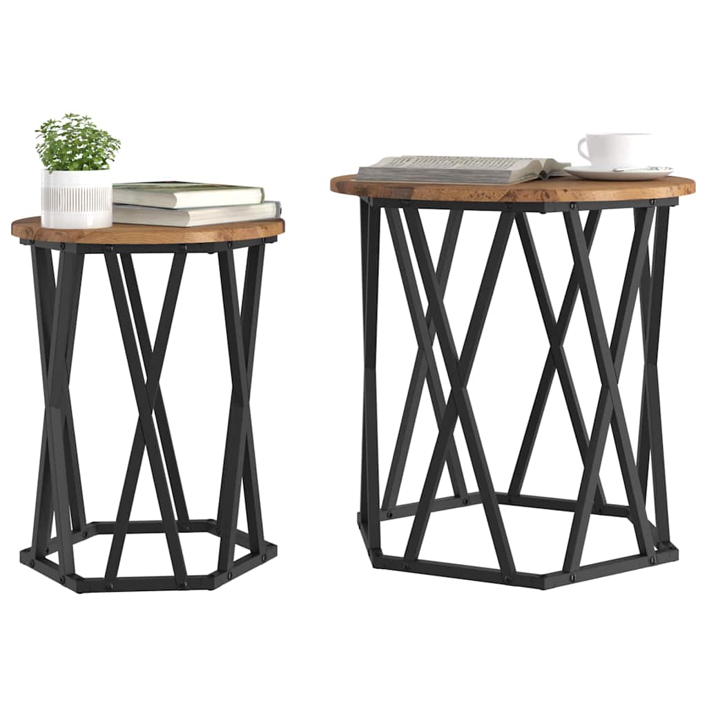 Couchtisch 2 pcs Altholz 50 x 50 x 50 cm