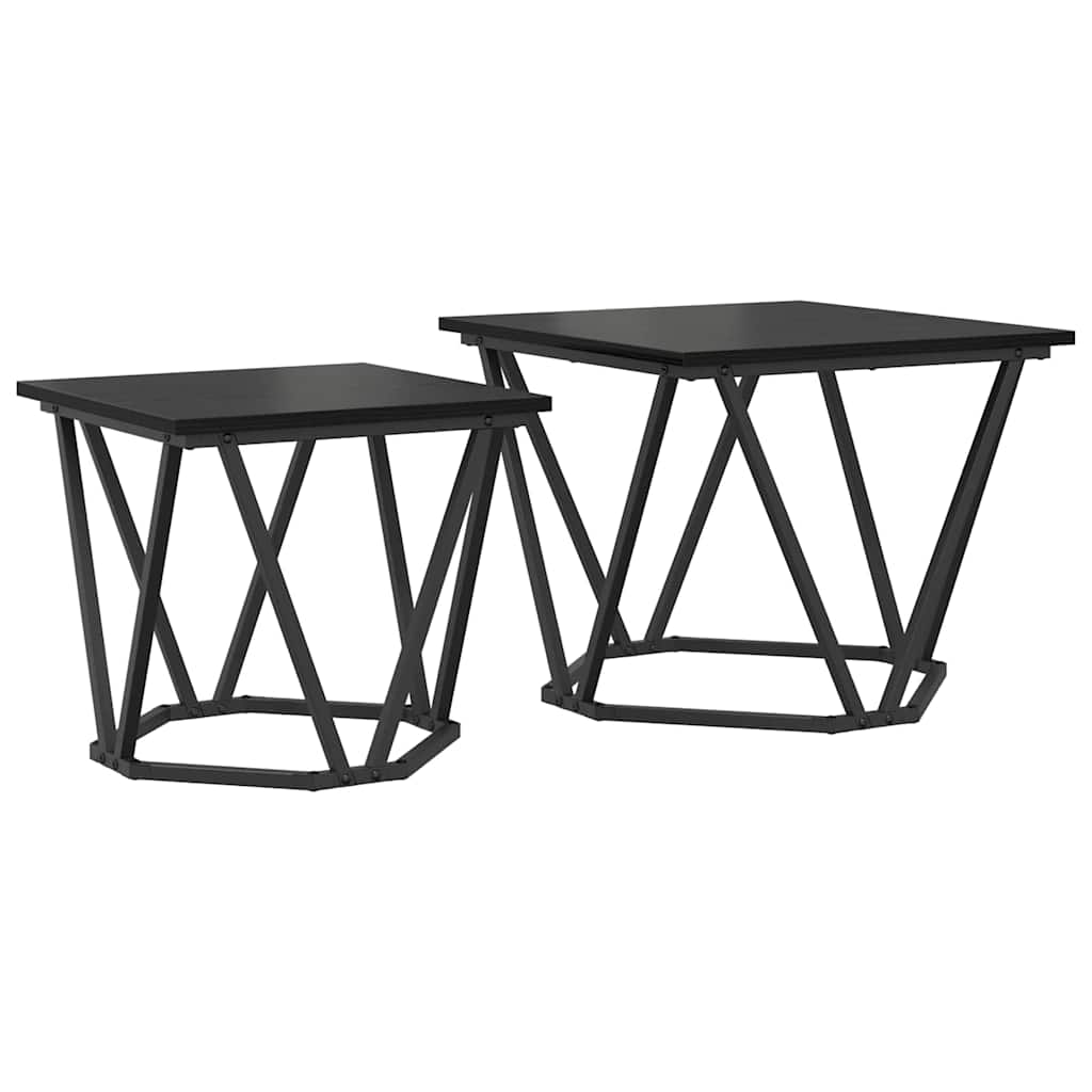 Beistelltisch-Set 2 pcs Schwarze Eiche 50 x 50 x 40 cm