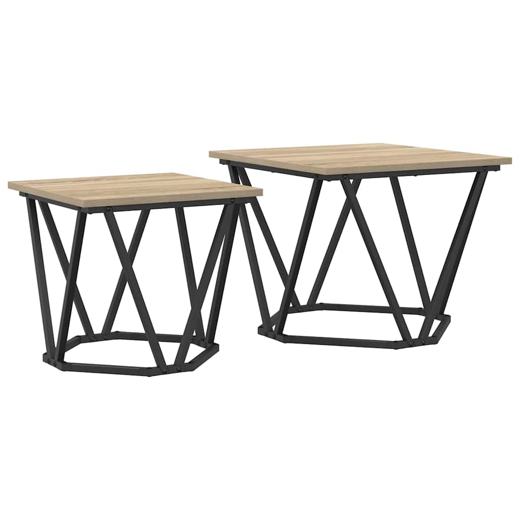 Beistelltisch-Set 2 pcs Sonoma Eiche 50 x 50 x 40 cm