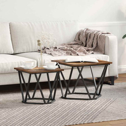 Beistelltisch-Set 2 pcs Räuchereiche 50 x 50 x 40 cm