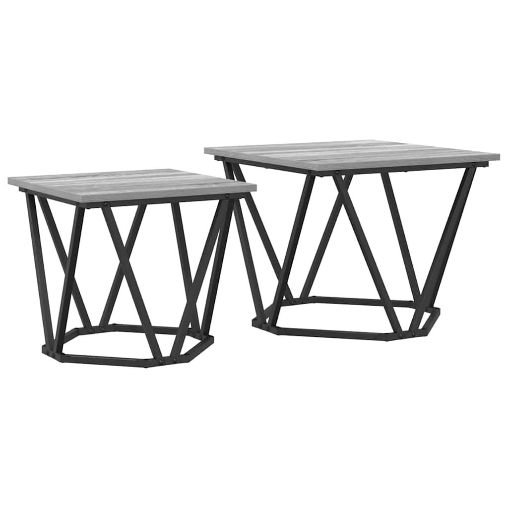 Beistelltisch-Set 2 pcs Grau Sonoma 50 x 50 x 40 cm