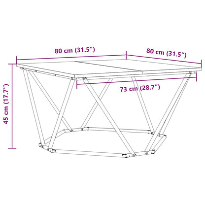 Couchtisch Grau Sonoma 80 x 80 x 45 cm Ingenieurholz und Stahl
