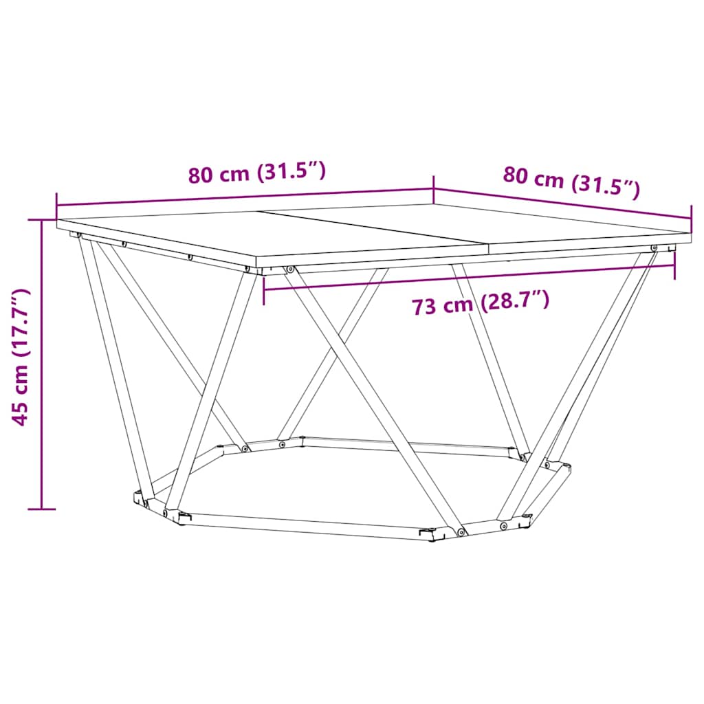 Couchtisch Artisan-Eiche 80 x 80 x 45 cm
