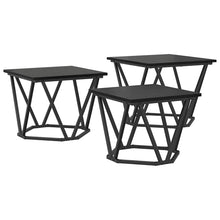 Couchtisch 3 pcs Schwarze Eiche 50 x 50 x 40 cm