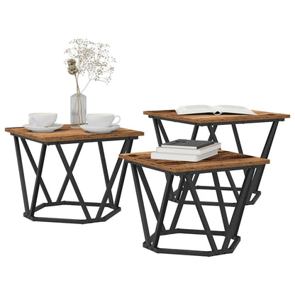 Couchtisch 3 pcs Altholz 50 x 50 x 40 cm