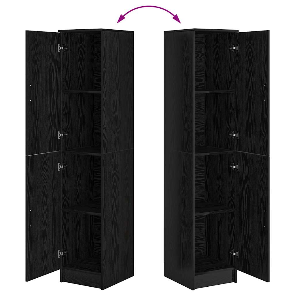 Highboard Schwarze Eiche 35 x 39 x 168 cm Holzwerkstoff