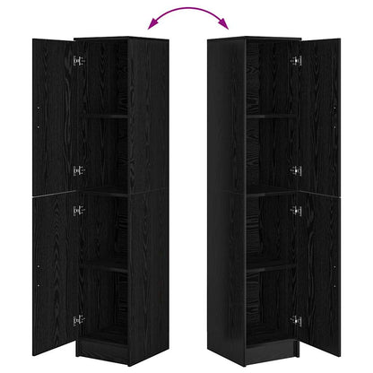 Highboard Schwarze Eiche 35 x 39 x 168 cm Holzwerkstoff