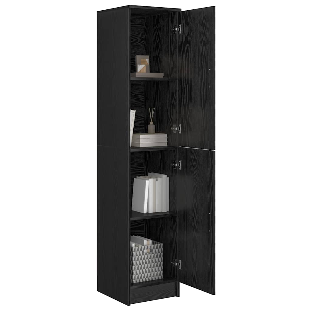 Highboard Schwarze Eiche 35 x 39 x 168 cm Holzwerkstoff