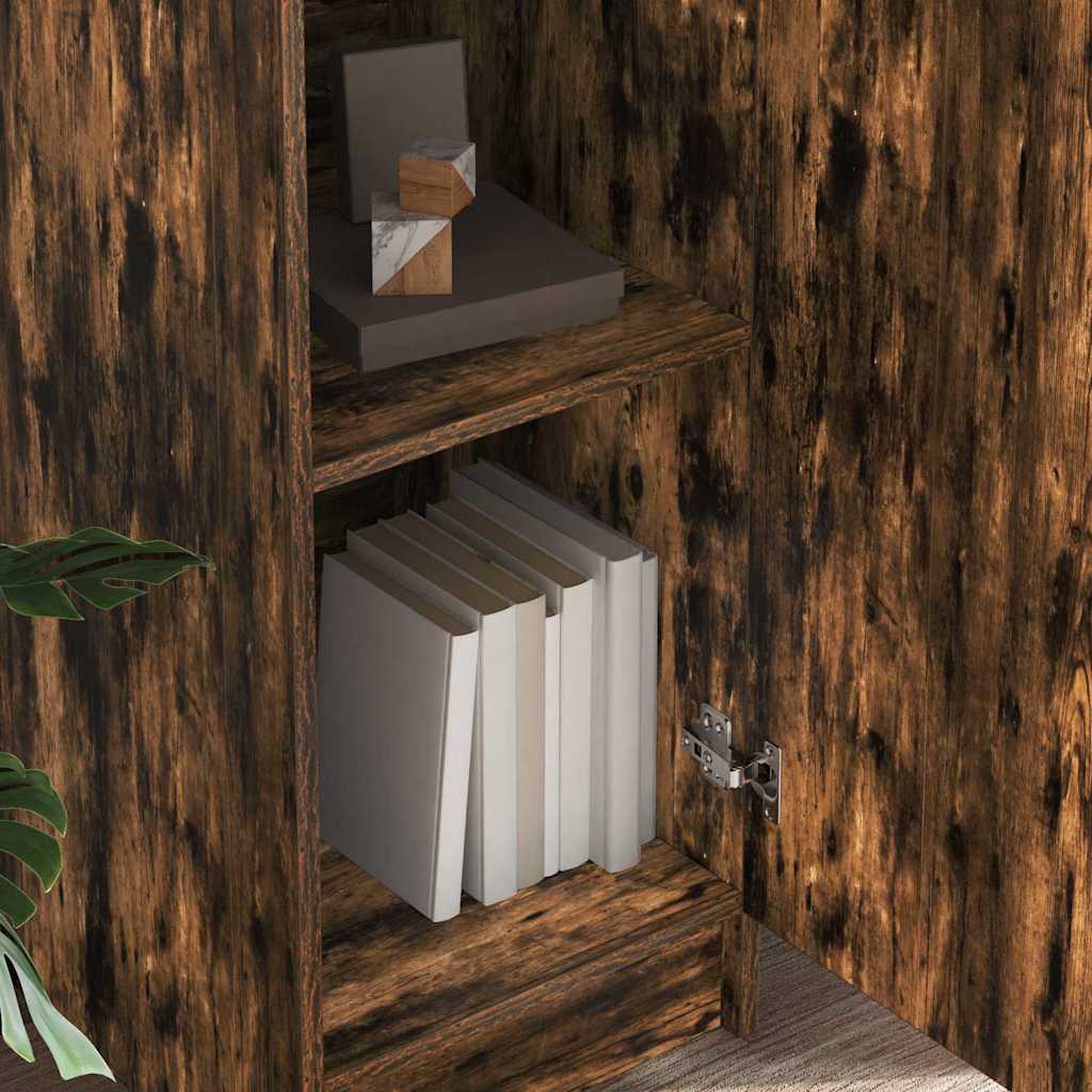 Highboard Räuchereiche 35 x 39 x 168 cm Holzwerkstoff