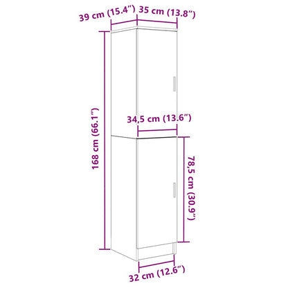 Highboard Räuchereiche 35 x 39 x 168 cm Holzwerkstoff