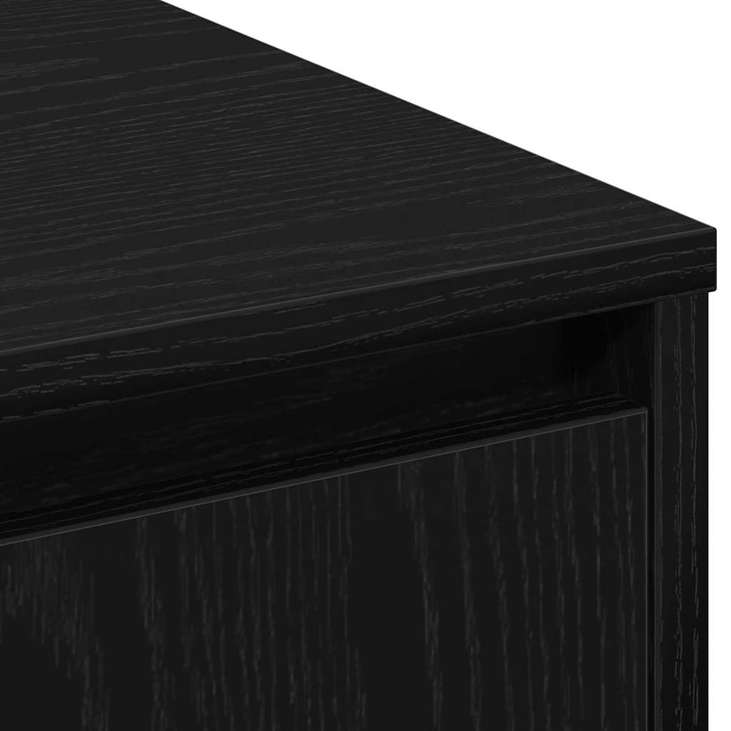 Sideboard Schwarz Eichen-Optik 71 x 34,5 x 75 cm Holzwerkstoff