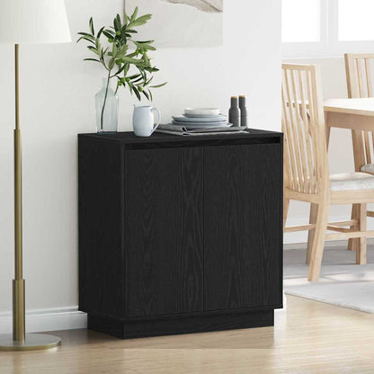 Sideboard Schwarz Eichen-Optik 71 x 34,5 x 75 cm Holzwerkstoff
