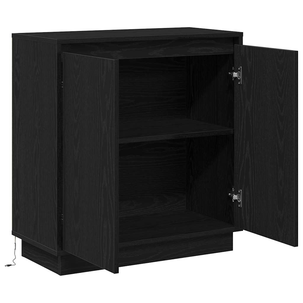 Sideboard Schwarz Eichen-Optik 71 x 34,5 x 75 cm Holzwerkstoff