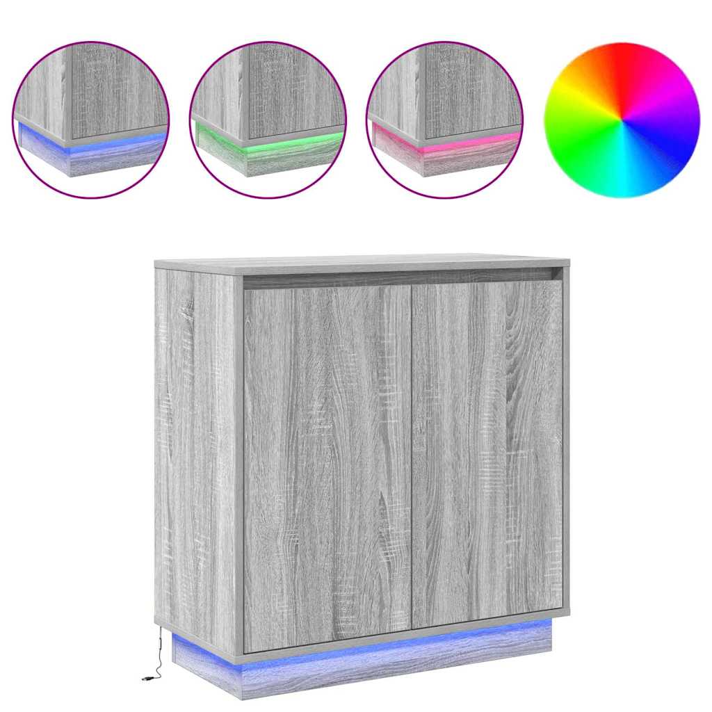 Sideboard mit Tür Graues Sonoma 71 x 34,5 x 75 cm Holzwerkstoff