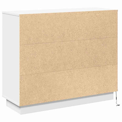 Sideboard mit Regal mit Tür Weiß 90 x 32 x 75 cm Holzwerkstoff