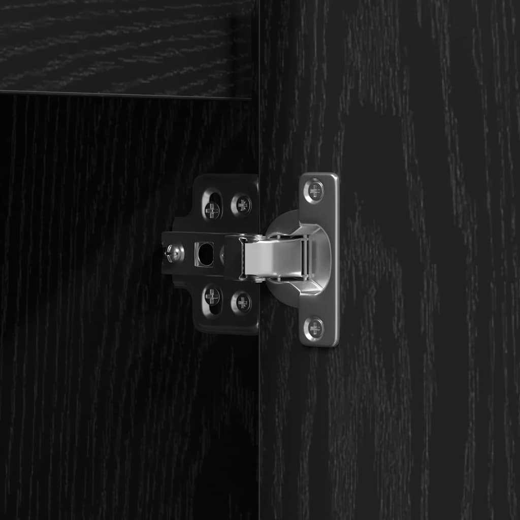 Sideboard mit Tür Schwarze Eiche 90 x 32 x 75 cm Holzwerkstoff