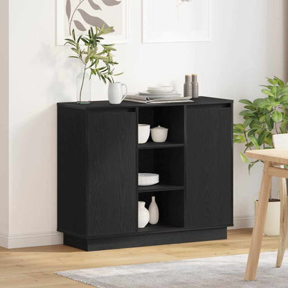 Sideboard mit Tür Schwarze Eiche 90 x 32 x 75 cm Holzwerkstoff