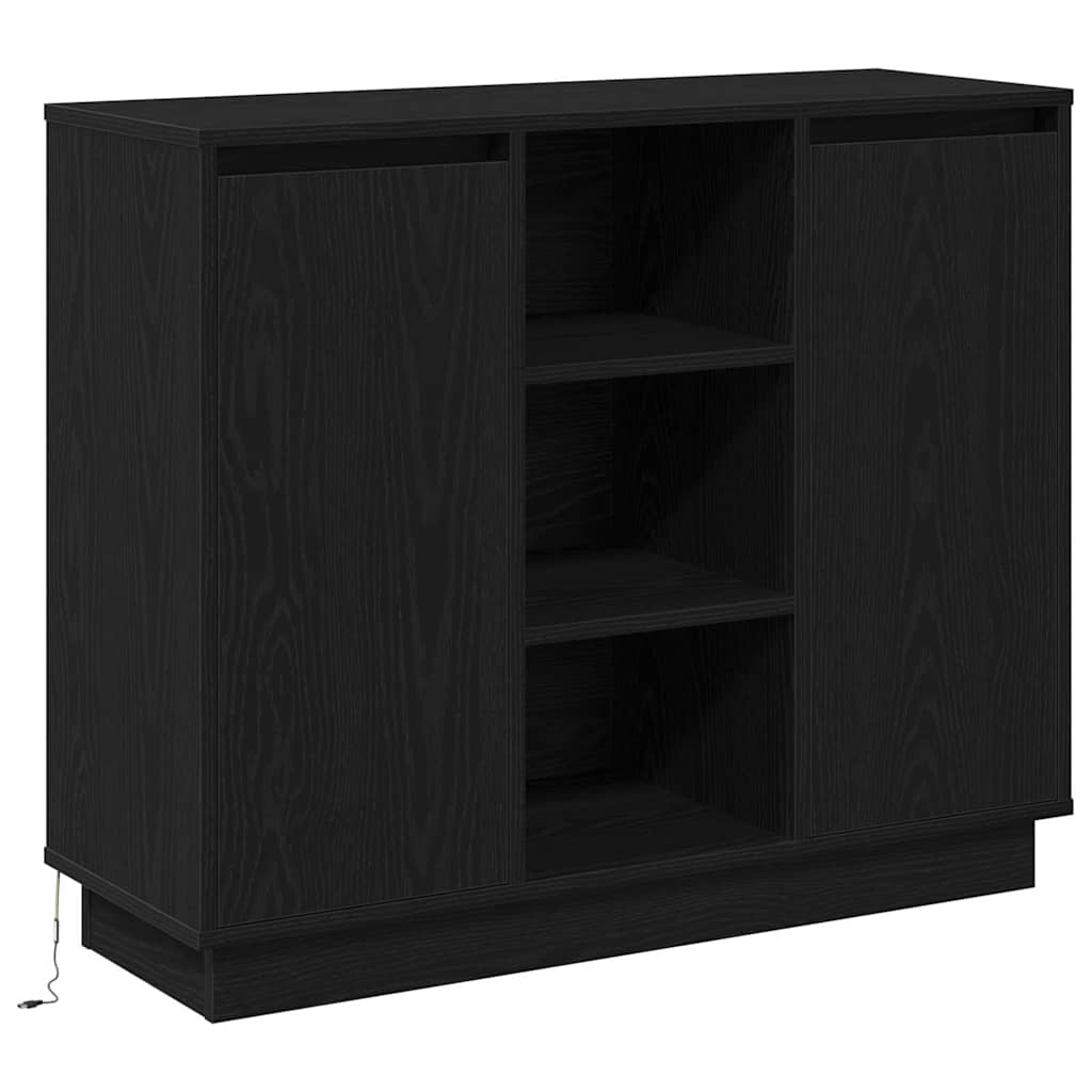 Sideboard mit Tür Schwarze Eiche 90 x 32 x 75 cm Holzwerkstoff