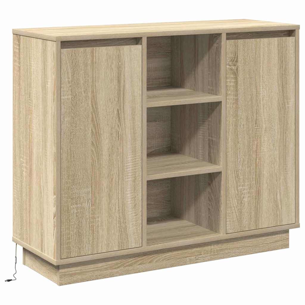 Sideboard mit Regal Sonoma Eiche 90 x 32 x 75 cm Holzwerkstoff