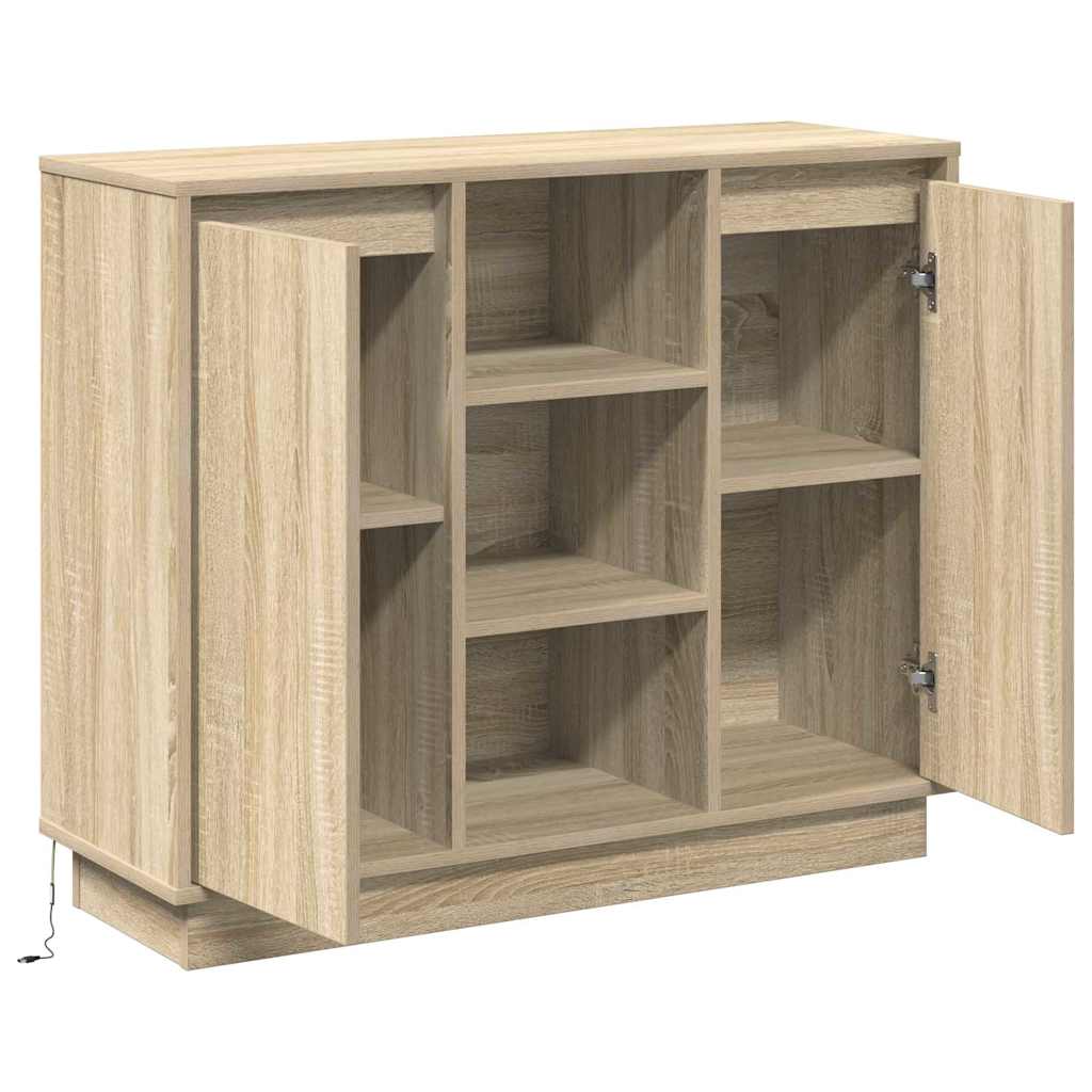 Sideboard mit Regal Sonoma Eiche 90 x 32 x 75 cm Holzwerkstoff