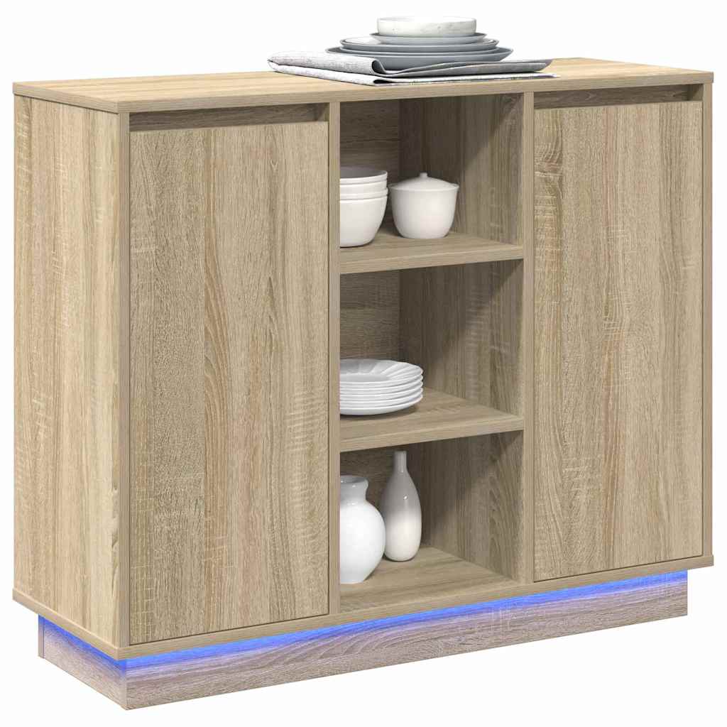 Sideboard mit Regal Sonoma Eiche 90 x 32 x 75 cm Holzwerkstoff