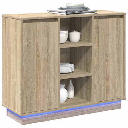 Sideboard mit Regal Sonoma Eiche 90 x 32 x 75 cm Holzwerkstoff