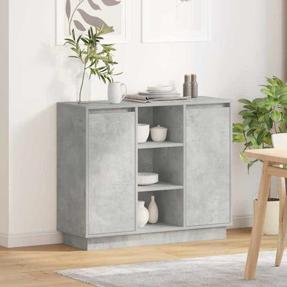 Sideboard mit Regal Beton Grau 90 x 32 x 75 cm Holzwerkstoff