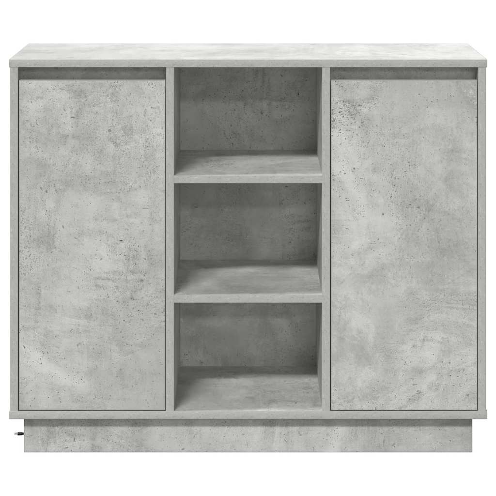 Sideboard mit Regal Beton Grau 90 x 32 x 75 cm Holzwerkstoff