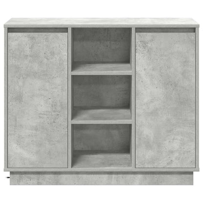 Sideboard mit Regal Beton Grau 90 x 32 x 75 cm Holzwerkstoff