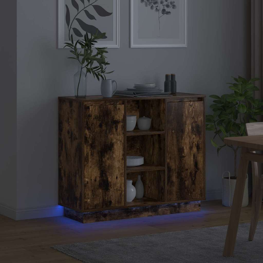 Sideboard Geräucherte Eiche 90 x 32 x 75 cm Holzwerkstoff
