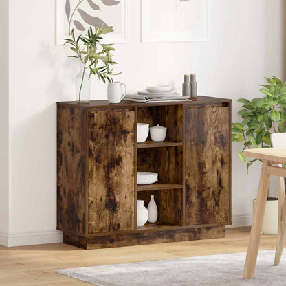 Sideboard Geräucherte Eiche 90 x 32 x 75 cm Holzwerkstoff